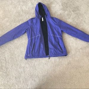 Purple Hooded Zip-up Jacket